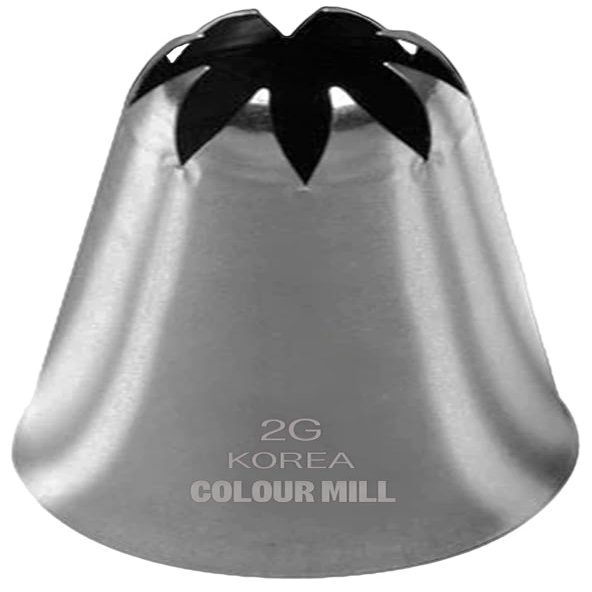 Colour Mill Stainless Steel Piping Tip 2G, Medium 8-Point Closed Star with Top Opening 13.5mm