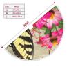 48" Christmas Tree Skirt Butterfly and Flower Christmas Tree Decorations Waterproof Xmas Tree Mat with Pom Pom Trim for Holiday Christmas Party Rustic Farmhouse Decorations view 3