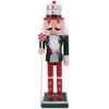 Garneck Wooden Nutcracker Figurine 9.8 Inch Christmas Nutcracker Soldier Ornament Red White Traditional Figure Xmas Statue for Holiday Home Decor Shelf Table Fireplace view 1