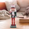 Garneck Wooden Nutcracker Figurine 9.8 Inch Christmas Nutcracker Soldier Ornament Red White Traditional Figure Xmas Statue for Holiday Home Decor Shelf Table Fireplace view 4