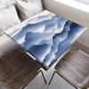 Classical Landscape Painting Square Table, Ink Style, Elastic Edge, Suitable for Table Decoration, Buffet and Camping, Fit for 44"x44" Square Table view 1