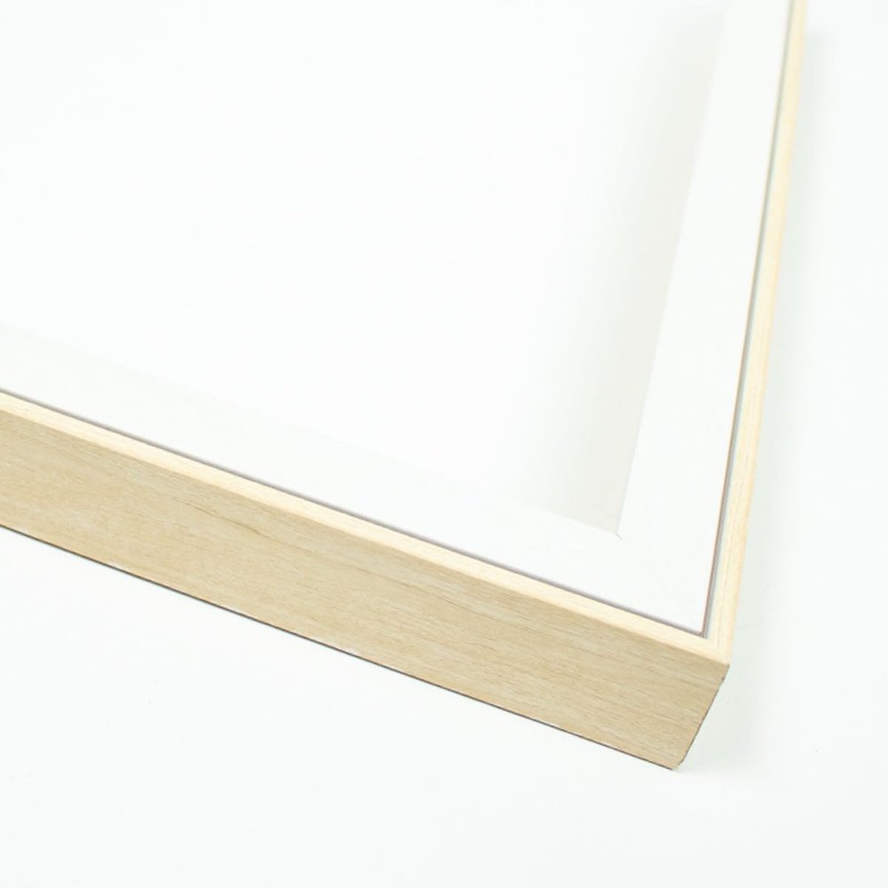 14x10 Frame White & Wood Tones Solid Wood Shadow Box Width 0.875 Inches | Interior Frame Depth 1 Inches | Anwen Contemporary Photo Frame Complete with UV Acrylic, Foam Board Backing & Hanging Hardware