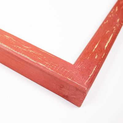 11x17 Frame Red Solid Wood Picture Frame Width 1.0625 Inches | Interior Frame Depth 0.75 Inches | Fairfax Distressed Photo Frame Complete with UV Acrylic, Foam Board Backing & Hanging Hardware