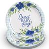 Amscan Baby In Bloom Round Multicolor Paper Plates (8 Count) | Disposable, Floral Design - Perfect for Baby Showers & Celebrations, 10.5" view 1