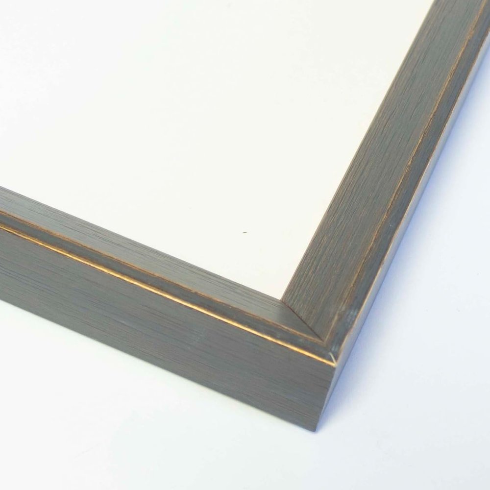 10x14 Frame Black & Gold Solid Wood Picture Frame Width 0.75 Inches | Interior Frame Depth 0.75 Inches | Zeta Contemporary Photo Frame Complete with UV Acrylic, Foam Board Backing & Hanging Hardware