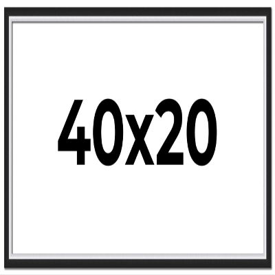 40x20 Frame Black & Silver Solid Wood Picture Frame Width 1.25 Inches | Interior Depth 0.75 Inches | Carter Contemporary Photo Frame Complete with UV Acrylic, Foam Board Backing & Hanging Hardware