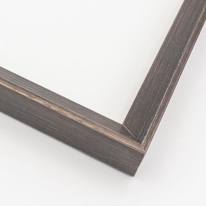 10x15 Frame Black & Silver Solid Wood Picture Frame Width 0.75 Inches | Interior Depth 0.75 Inches | Calvin Contemporary Photo Frame Complete with UV Acrylic, Foam Board Backing & Hanging Hardware