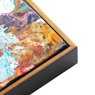 CustomPictureFrames.com 19x37 Canvas Frame Gold Solid Wood Floater Frame Width 1 Inches | Interior Frame Depth 1 Inches | Oro Contemporary Canvas Frame Complete with Canvas Clips & Hanging Hardware