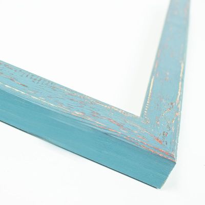 10x20 Frame Blue Solid Wood Picture Frame Width 1.0625 Inches | Interior Frame Depth 0.75 Inches | Calder Distressed Photo Frame Complete with UV Acrylic, Foam Board Backing & Hanging Hardware