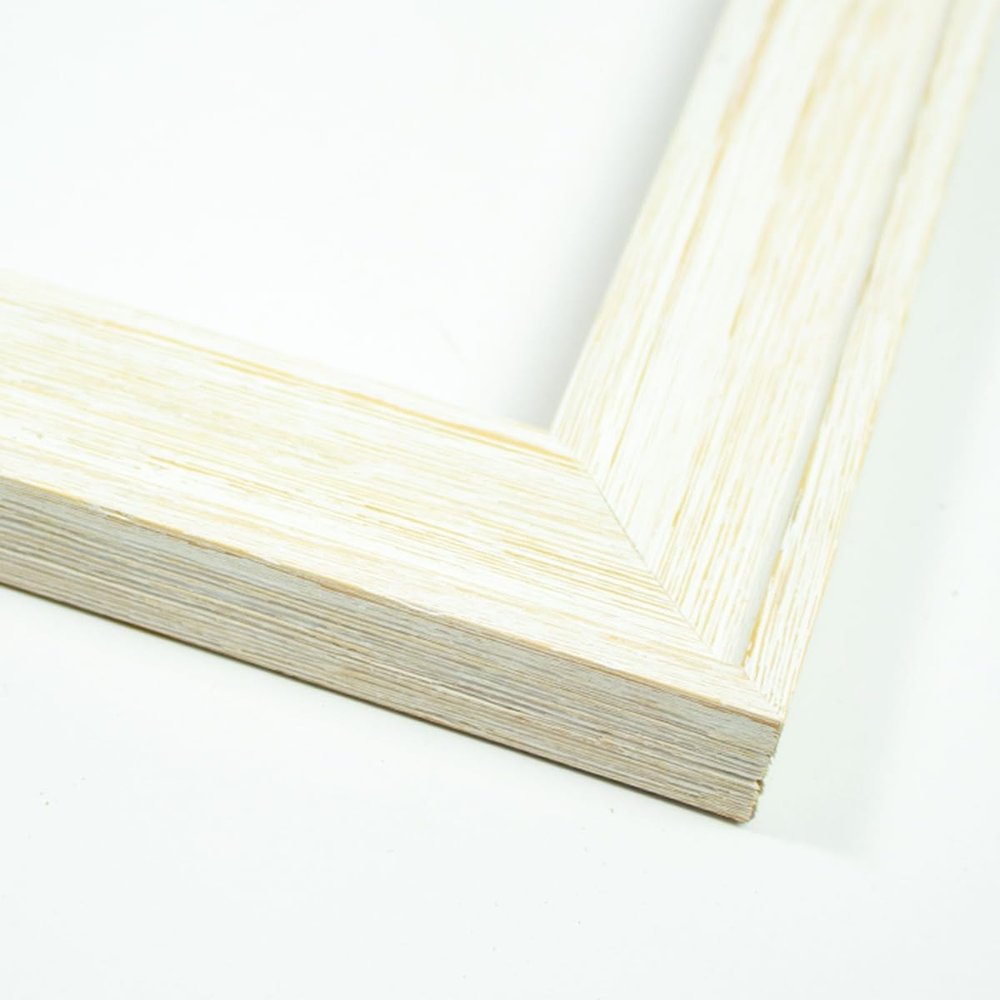 11x15 Frame White Solid Wood Picture Frame Width 1.5 Inches | Interior Frame Depth 0.5 Inches | Whitcomb Rustic Photo Frame Complete with UV Acrylic, Foam Board Backing & Hanging Hardware