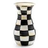 MACKENZIE-CHILDS Tall Enamel Vase, Unique Flower Vase, Decorative Table Decor for Living Room, Black-and-White Courtly Check view 1