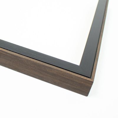10x22 Frame Black & Wood Tones Solid Wood Shadow Box Width 0.875 Inches | Interior Depth 1 Inches | Edolie Contemporary Photo Frame Complete with UV Acrylic, Foam Board Backing & Hanging Hardware