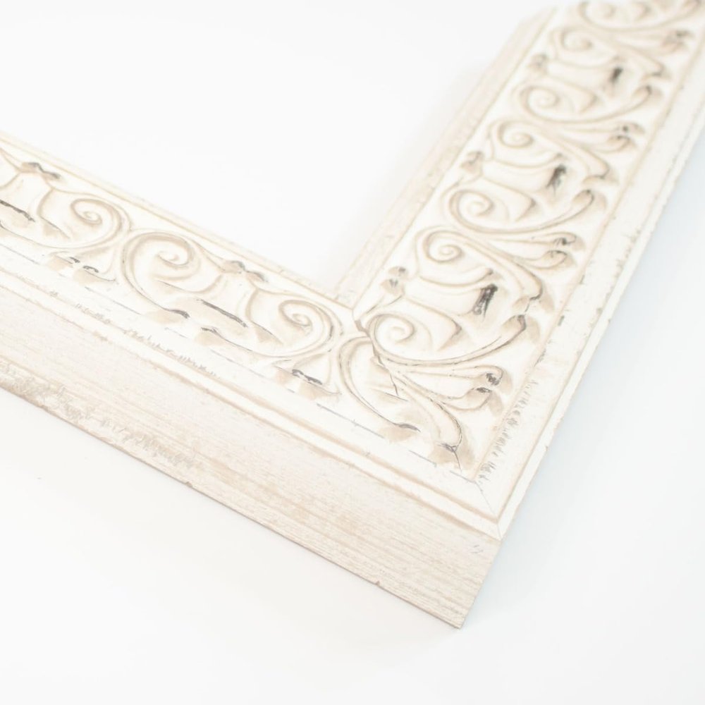 11x10 Frame White Solid Wood Picture Frame Width 2.875 Inches | Interior Frame Depth 0.5 Inches | Jovia Ornate Photo Frame Complete with UV Acrylic, Foam Board Backing & Hanging Hardware