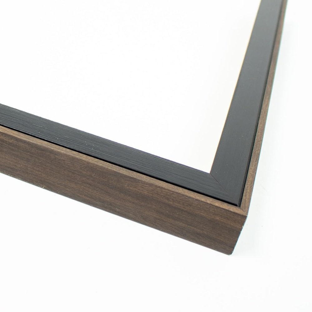 10x19 Frame Black & Wood Tones Solid Wood Shadow Box Width 0.875 Inches | Interior Depth 1 Inches | Edolie Contemporary Photo Frame Complete with UV Acrylic, Foam Board Backing & Hanging Hardware