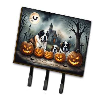 Caroline's Treasures Dogs Spooky Halloween Leash or Key Holder, Triple Hook, Saint Bernard 2050
