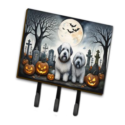Caroline's Treasures Dogs Spooky Halloween Leash or Key Holder, Triple Hook, Old English Sheepdog 2070