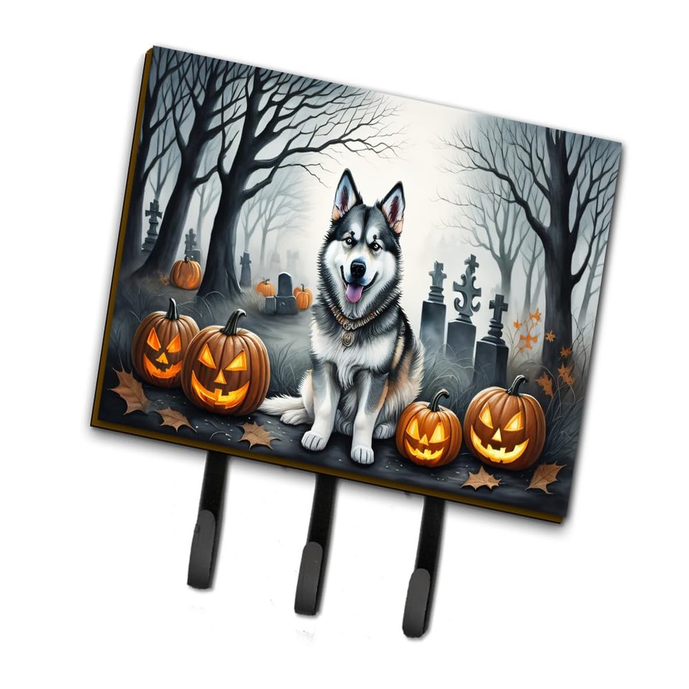Caroline's Treasures Dogs Spooky Halloween Leash or Key Holder, Triple Hook, Alaskan Malamute 2007
