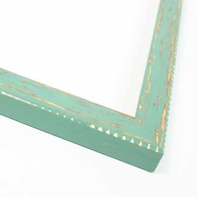12x16 Frame Green Solid Wood Picture Frame Width 1.0625 Inches | Interior Frame Depth 0.75 Inches | Felton Distressed Photo Frame Complete with UV Acrylic, Foam Board Backing & Hanging Hardware