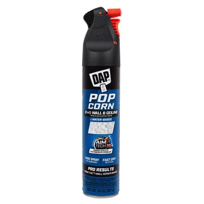 DAP Spray Texture Popcorn Water Based 2n1 Wall & Ceiling Texture Spray with Aim Tech Nozzle, White, 20 Oz (7079850025)