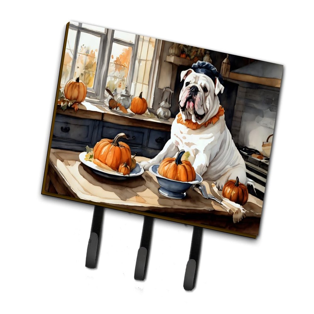 Caroline's Treasures Fall Kitchen Pumpkin Pie Leash or Key Holder, Triple Hook, English Bulldog 1755