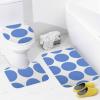 3 Pieces Bath Rug Sets, Polka Dots Bathroom Mats Non Slip & Soft Absorbent Bath Carpet, U Shaped Contour Rug & Toilet Lid Cover view 3