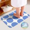 3 Pieces Bath Rug Sets, Polka Dots Bathroom Mats Non Slip & Soft Absorbent Bath Carpet, U Shaped Contour Rug & Toilet Lid Cover view 4