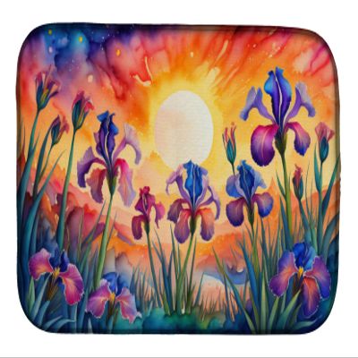 Caroline's Treasures DAC1442DDM Iris in Color Dish Drying Mat Absorbent Dish Drying Mat Pad for Kitchen Counter Dish Drainer Mat for Countertop, 14 x 21", Multicolor