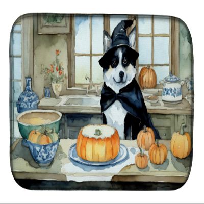 Caroline's Treasures DAC1723DDM Akita Fall Kitchen Pumpkins Dish Drying Mat Absorbent Dish Drying Mat Pad for Kitchen Counter Dish Drainer Mat for Countertop, 14 x 21", Multicolor
