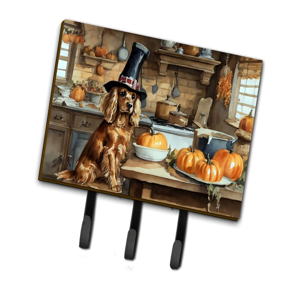 Caroline's Treasures Fall Kitchen Pumpkin Pie Leash or Key Holder, Triple Hook, Cocker Spaniel 1764