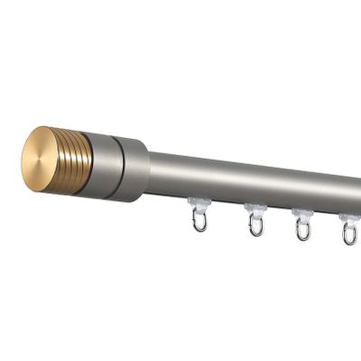 TZUFA Ceiling Curtain Track Roman Curtain Rod for Curtains, Ceiling Or Wall Mount, Room Divider Sliding Curtain Rail for Privacy Living Room (Color : Champagne-Wall, Size : 2.4m(2 * 1.2m))