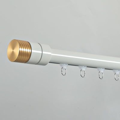 TZUFA Ceiling Curtain Track Roman Curtain Rod for Curtains, Ceiling Or Wall Mount, Room Divider Sliding Curtain Rail for Privacy Living Room (Color : White-Wall, Size : 2.4m(2 * 1.2m))