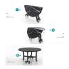 Mobile Folding Dining Table, Round Drop-Leaf Folding Dining Table, Versatile Dinner Table with 6 Wheels, Sturdy Metal Frame, for Small Space Dining Room Kitchen (Color : E, Size : 100cm/39.3in) view 3