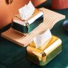 Tissue Box Holder Luxury Gold Tissue Boxes Storage Napkin Holder Kitchen Tissue Box Paper Case Organizer Ornament Desktop Tissue Holder Facial Paper Holder (Color : Gold) view 3