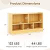 SILKYDRY 5 Cube Storage Organizer, 2-Tier Horizontal Bookshelf, Wooden Display Book Shelves for Home Office Classroom, Low Bookcase Under Window (Yellow, 44 x 12 x 24) view 3