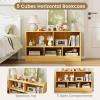SILKYDRY 5 Cube Storage Organizer, 2-Tier Horizontal Bookshelf, Wooden Display Book Shelves for Home Office Classroom, Low Bookcase Under Window (Yellow, 44 x 12 x 24) view 4