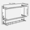 Bathroom Shelf Wall Floating Bathroom Stainless Steel Bathroom Shelf3 Tier Bathroom Shelf Wall Mounted with Towel HooksFloating Shelves for Bathroom Floating Shelves Floating Shelves Corner Shower C view 3