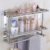 Bathroom Shelf Wall Floating Bathroom Stainless Steel Bathroom Shelf3 Tier Bathroom Shelf Wall Mounted with Towel HooksFloating Shelves for Bathroom Floating Shelves Floating Shelves Corner Shower C view 4