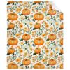 SUPERICH Pumpkin Fall Leaves Blanket Gifts Super Soft Fleece Throw Blankets Cozy Flannel Air Conditioning Blanket Christmas Thanksgivng Gifts Blanket for Couch Bed 120x90 in for Family view 2