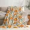 SUPERICH Pumpkin Fall Leaves Blanket Gifts Super Soft Fleece Throw Blankets Cozy Flannel Air Conditioning Blanket Christmas Thanksgivng Gifts Blanket for Couch Bed 120x90 in for Family view 3