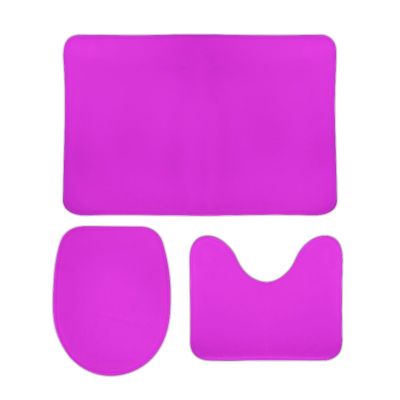 3 Pieces Bath Rug Sets, Bathroom Mats Non Slip & Soft Absorbent Bath Carpet, U Shaped Contour Rug & Toilet Lid Cover