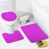 3 Pieces Bath Rug Sets, Bathroom Mats Non Slip & Soft Absorbent Bath Carpet, U Shaped Contour Rug & Toilet Lid Cover view 3