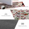 Cherry Diatomite Bath Mat for Bathroom,Super Absorbent Floor Mat Washable Quick Drying Diatomaceous Mat for Bathroom Shower Floor Runner Rugs 24x36 White Spring Floral Green Leaf Botanical Red Lace view 2
