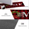 Christmas Diatomite Bath Mat for Bathroom, Super Absorbent Floor Mat Washable Quick Drying Diatomaceous Mat for Bathroom Shower Sink Floor Runner Rugs 18x30 Red Black Plaid Winter Home Xmas Wreath view 2
