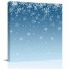 12x12 Inch Wall Prints Giclee Canvas Painting - Christmas Snowflakes Gradient Blue Painting Pictures Print on Canvas Framed Wall Art Modern Artwork for Home Decorations view 1