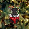 Black Miniature Schnauzer Dog Christmas Ornament, Dog Lovers Gift Idea Xmas Decor, Personalized Christmas Ornament, Custom Pet Photo Holiday Decoration, Pet Memorial Tree Hanging view 1