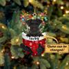 Black Miniature Schnauzer Dog Christmas Ornament, Dog Lovers Gift Idea Xmas Decor, Personalized Christmas Ornament, Custom Pet Photo Holiday Decoration, Pet Memorial Tree Hanging view 2