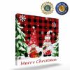 8x8 Inch Wall Prints Giclee Canvas Painting - Christmas Gnomes Xmas Tree Snowflakes Black Red Buffalo Check Plaid Painting Pictures Print on Canvas Framed Wall Art Modern Artwork for Home Decorations view 2