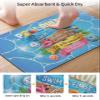 Pool Rules Diatomite Bath Mat for Bathroom,Absorbent Floor Mat Washable Quick Drying Diatomaceous Mat for Bathroom Shower Floor Runner Rugs 20x32 Blue Summer Beach Nautical Coastal Starfish Anchor view 3