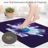 Bowling Sport Diatomite Bath Mat for Bathroom, Super Absorbent Floor Mat Washable Quick Drying Diatomaceous Mat for Bathroom Shower Sink Floor Runner Rugs 16x24 Blue Bowling Ball Purple Ombre view 4