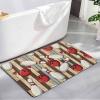 Bowling Sport Diatomite Bath Mat for Bathroom, Super Absorbent Floor Mat Washable Quick Drying Diatomaceous Mat for Bathroom Shower Sink Floor Runner Rugs 20x32 Purpel Brown Striped Red Ball Geometric view 1